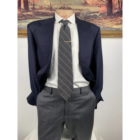 Mickey Spatz Vitale Canonico Blazer Navy Blue Size 40S - Picture 3 of 12